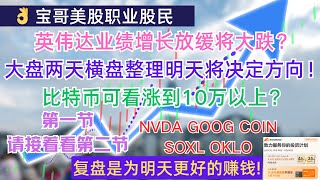 英伟达业绩增长放缓将大跌？美股大盘两天横盘整理明天将决定方向！比特币可看涨到10万以上？NVDA GOOG COIN SOXL OKLO 11202024 第一节 [upl. by Kasevich]