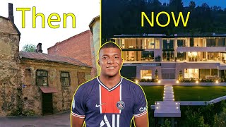 Footballers Houses  Then and Now  Mbappe Ronaldo Neymar Messi [upl. by Kenwood702]