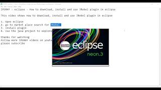 IPGRAY  eclipse  How to download install and use JRebel plugin in eclipse [upl. by Luoar783]