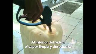 Limpieza Bidón de plástico con Optima Steamer [upl. by Sheelah350]