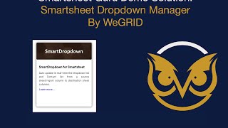 Smartsheet Update Dropdowns From Another Sheet Solution by WeGRID [upl. by Lledo]