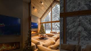 Crackling fire amp winter snow creates a cozy atmosphere for Christmas holiday shorts christmasjazz [upl. by Angel]