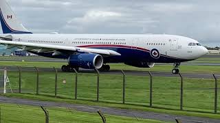 Royal Canadian Air Force CC330 Husky Take Off at Prestwick Airport [upl. by Noret]