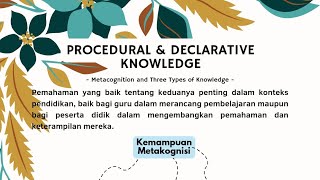 PROCEDURAL amp DECLARATIVE KNOWLEDGE MATERI PPPK GURU 2023 [upl. by Jairia666]