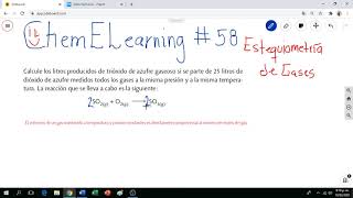 ChemELearning  58 Estequiometría Sencilla de Gases [upl. by Nnylannej604]