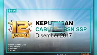 Pemenang cabutan BSN SSP Disember 2017 [upl. by Enelec]