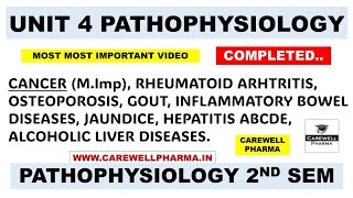 Unit 4 Pathophysiology complete  Cancer  Rheumatoid arthritis  Hepatitis  Gout  Carewell [upl. by Gabrielle]