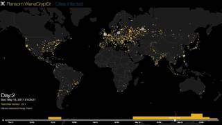 WannaCry Ransomware Infection Heat Map [upl. by Aniroz]