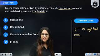 Linear combination of two hybridised orbitals belonging to two atoms and each having one electro [upl. by Samohtnhoj]