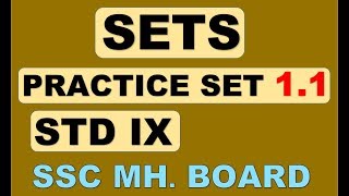 SETS CLASS 9 Practice Set 11 Maharashtra Board New Syllabus [upl. by Attennot]