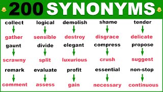 Learn 200 HELPFUL Synonym Words in English To Strengthen Your English Vocabulary [upl. by Linda919]