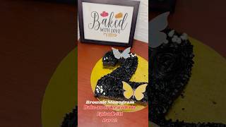 Monogram cake making video part 2 bakingislife homemade bakers browniescake shortsviral reel [upl. by Akoyn241]