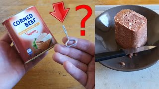 Comment ouvrir une boîte de Corned Beef Tuto [upl. by Nafets]