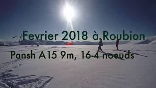 snowkite Roubion fev 2018 A15 9m [upl. by Acirem]