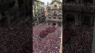 The Chupinazo is the Opening Ceremony for the week of the running of the bulls in Pamplona Spain [upl. by Ayita]