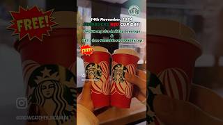 🚨‼️STARBUCKS RED CUP DAY‼️🚨 Order any size holiday beverage amp receive a free reusable holiday cup [upl. by Ahsennod]