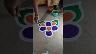 குட்டி கோலம் rangoli design kolamshortsfeedtrendingviralshortsshortsfeed ytshortsshorts [upl. by Otsenre949]