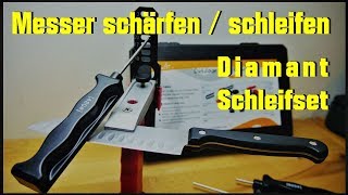 Messer Schärfen  Schleifen  Diamant Schleifsystem  Funktion Test  Fazit  Diamantschleifsteine [upl. by Orabel31]