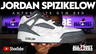 JORDAN SPIZIKE LOW ANTHRACITE GYM RED UNBOXING amp REVIEW [upl. by Nref]