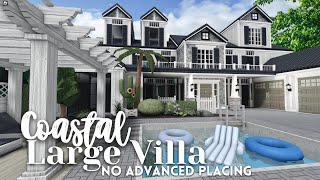 bloxburg  💙 no advanced placing build large coastal villa  76k ꒰ exterior build ꒱ [upl. by Mcclelland411]