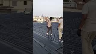 Waterproofing treatment with Clexo products named CLEXOPLASTICFELT 20 Micron HMHDPE APP membrane [upl. by Nichani208]