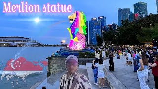 MERLION STATUE  SKYLINE VIEW  MERLION PARK  FULL WALK TOUR OF MARINA BAY SANDS TO MERLION [upl. by Monah966]