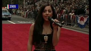 Stefani Germanotta  No Floods Brief clip Live at 2005 Columbus Day Parade [upl. by Karim]