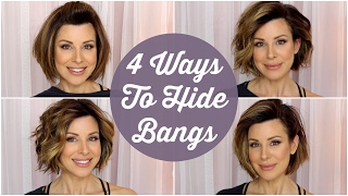 HOW TO HIDE BANGS  4 Ways of Styling Bangs Hairstyles  Dominique Sachse [upl. by Teddy]