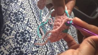 How to do multiple color changes when carrying yarn crocheting on a graphghan [upl. by Arimay]