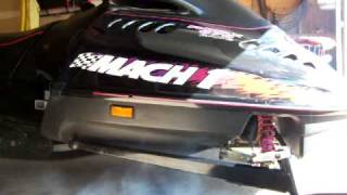 1995 Skidoo Mach 1 670 Twin Pipes MBRP Can [upl. by Ithsav]