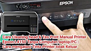 Cara Cleaning Head amp Tes Print manual Printer Epson L1450  mengatasi Tinta Tidak Keluarmampet [upl. by Ellinej]