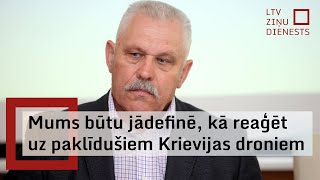 Bijušais NBS komandieris Mums būtu jādefinē kā reaģēt uz paklīdušiem Krievijas droniem [upl. by Oleusnoc]