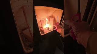 Lighting our wood burner Wiking Mini 2 stove Печки камины [upl. by Aloiv259]