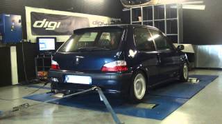 Reprogrammation Moteur  Peugeot 106 s16 120cv  156cv Dyno Digiservices Paris [upl. by Roxana]