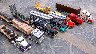 7 Truck Semi Convoy Rolls through a City  114th scale  RC ADVENTURES [upl. by Benjy]