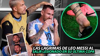 Así FUE la TRISTE REACCIÓN de MESSI LLORANDO DESCONSOLDAMENTE por SALIR LESIONADO en su ÚLTIMA COPA [upl. by Bannister]