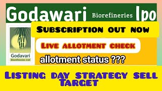 GODAVARI BIOREFINERY IPO Allotment Status Check LIVE [upl. by Tutankhamen840]