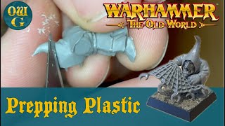 How to prepare clean and get plastic miniatures ready for painting  Warhammer The Old World [upl. by Ardnuhsor48]