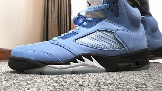 2024 Air Jordan 5 Retro UNC Blue HD On Feet [upl. by Htial]