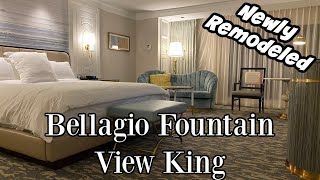 Bellagio Remodeled Fountain View King Room Tour 2022 [upl. by Auqeenwahs]