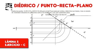 Pag 05C  Punto Recta Plano  Ejercicios de Sistema Diédrico SDOPRPL6 [upl. by Vaasta]