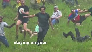 Experience the Craziest CHEESE ROLLING Race in the World [upl. by Simpkins44]