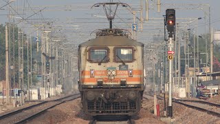 Front view WAP 5 30018 The mighty veteran Purulia Express amp goods WAG 9HC train [upl. by Rawlinson985]