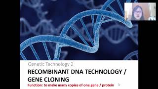 Chap 19 Part 2a Recombinant DNA Technology  Cambridge ALevel 9700 Biology [upl. by Traver]