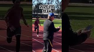 13 year old 100m Sprint Progression 1364 to 1261 [upl. by Leur]