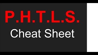 PHTLS CHEAT SHEET [upl. by Gilles124]