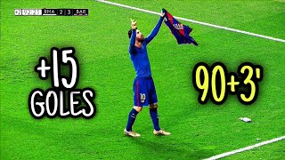 ⏳ GOLAZOS ÉPICOS de Lionel Messi en los ÚLTIMOS MINUTOS para SALVAR su EQUIPO ᴴᴰ [upl. by Novart]