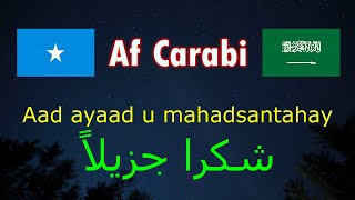 عربي Somali  jumladaha muhiimka af carabi [upl. by Lohcin723]