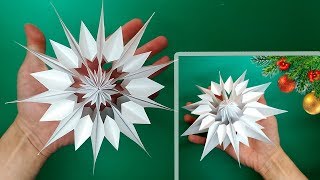 3D Snowflake paper for the New Year  How to make  Sample Idea Crafts Christmas  折り紙 クリスマス 3D ❄️ [upl. by Groeg]