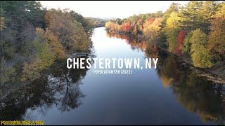 Schroon River FlyoverChestertown New York Fall Foliage [upl. by Henryetta]